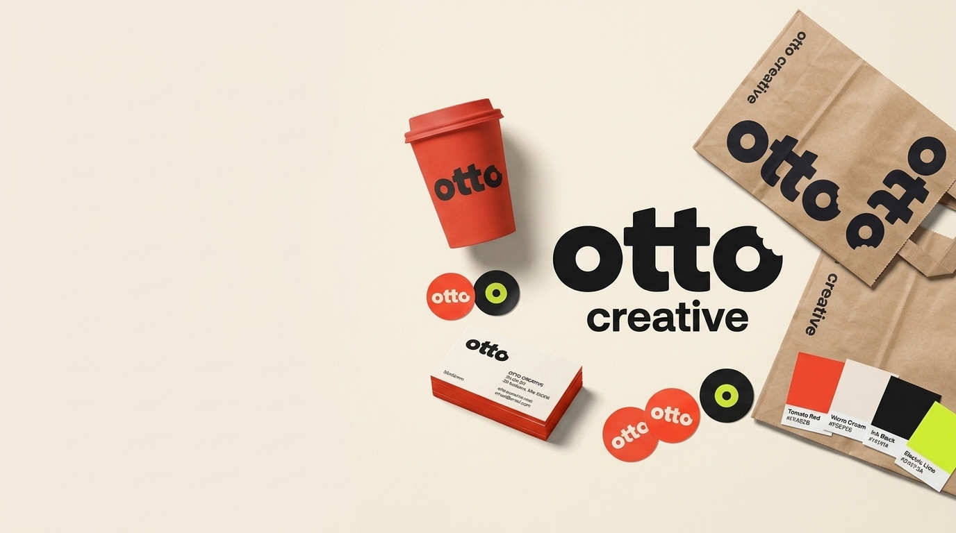تصميم الغلاف الرقمي الكريمي لهوية otto creative