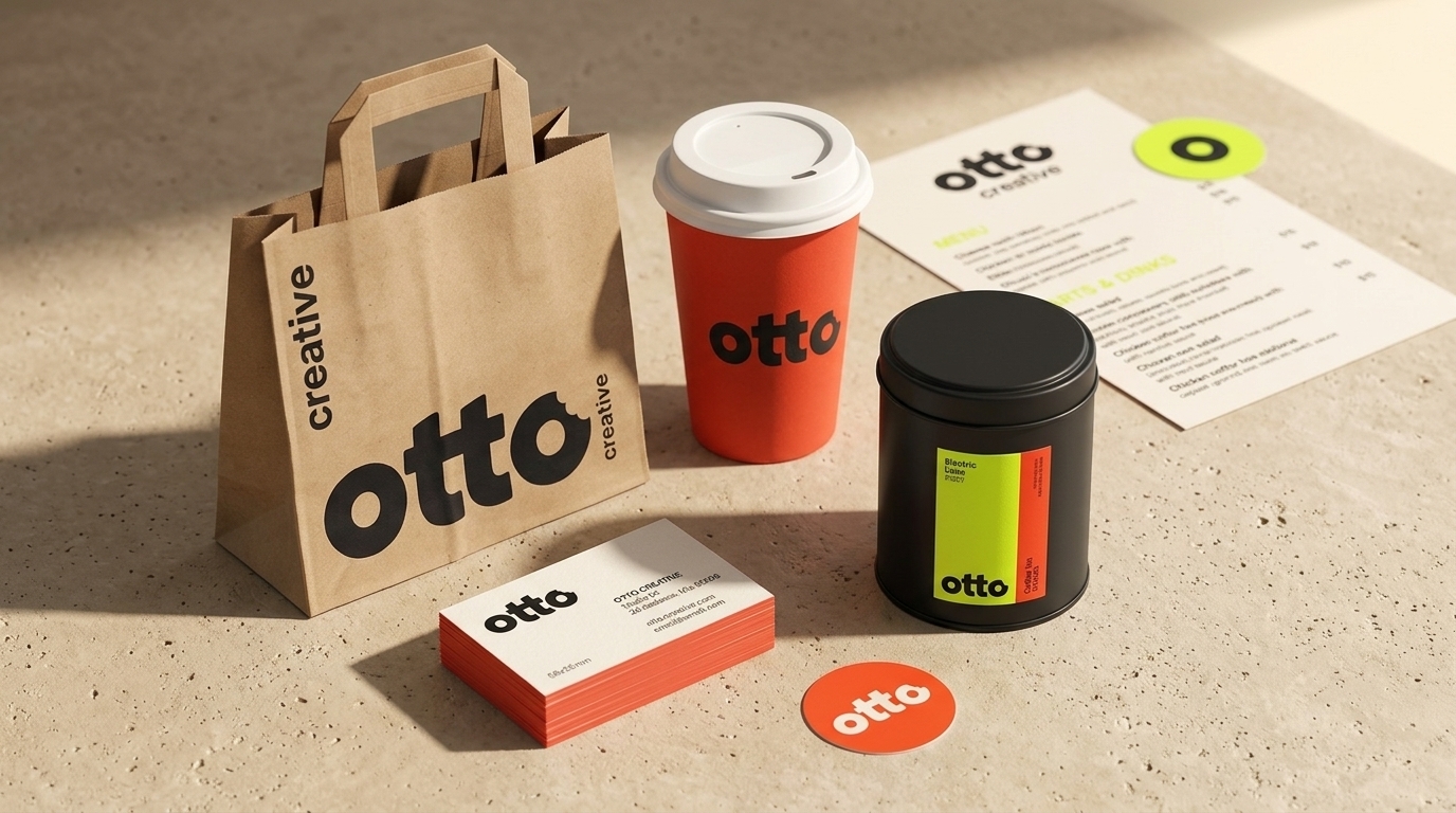 نظام التغليف والعبوات لهوية otto creative