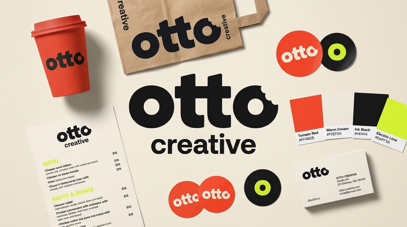 لوحة الإلهام والاتجاه الفني لهوية otto creative